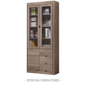 Grey Oak Three Drawer Bookcase