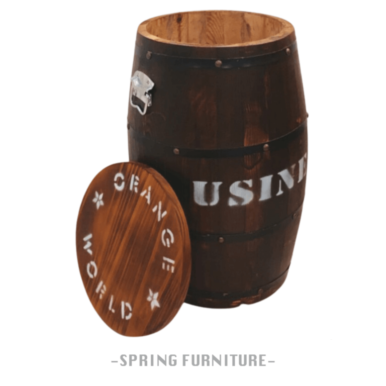 Wooden bucket storage stool